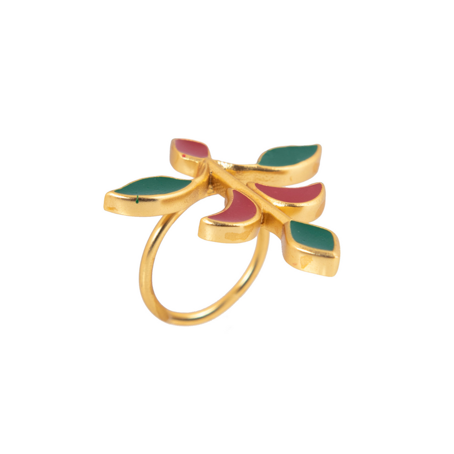 TAE RING - DBJ International 22k Gold Plated / Pink & White